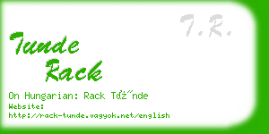 tunde rack business card